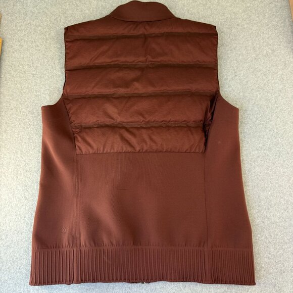 Lululemon‎ Womens Size 8 Puffer Vest Dark Cedar Brown Nylon Goose Down & Around - Picture 12 of 15
